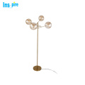 Gold color nordic floor lamp metal glass standing lamp led floor lamp lighting